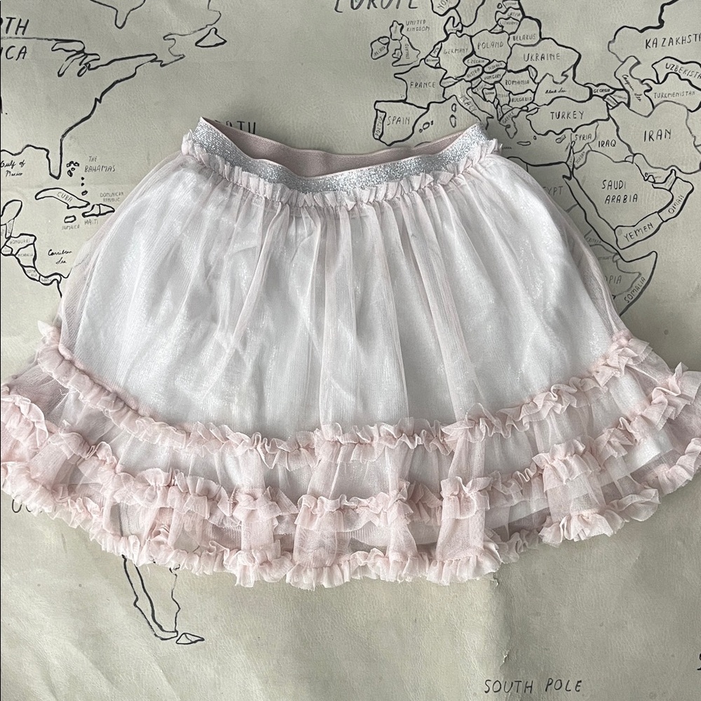 Mini Boden Pink Ruffled Tulle Skirt